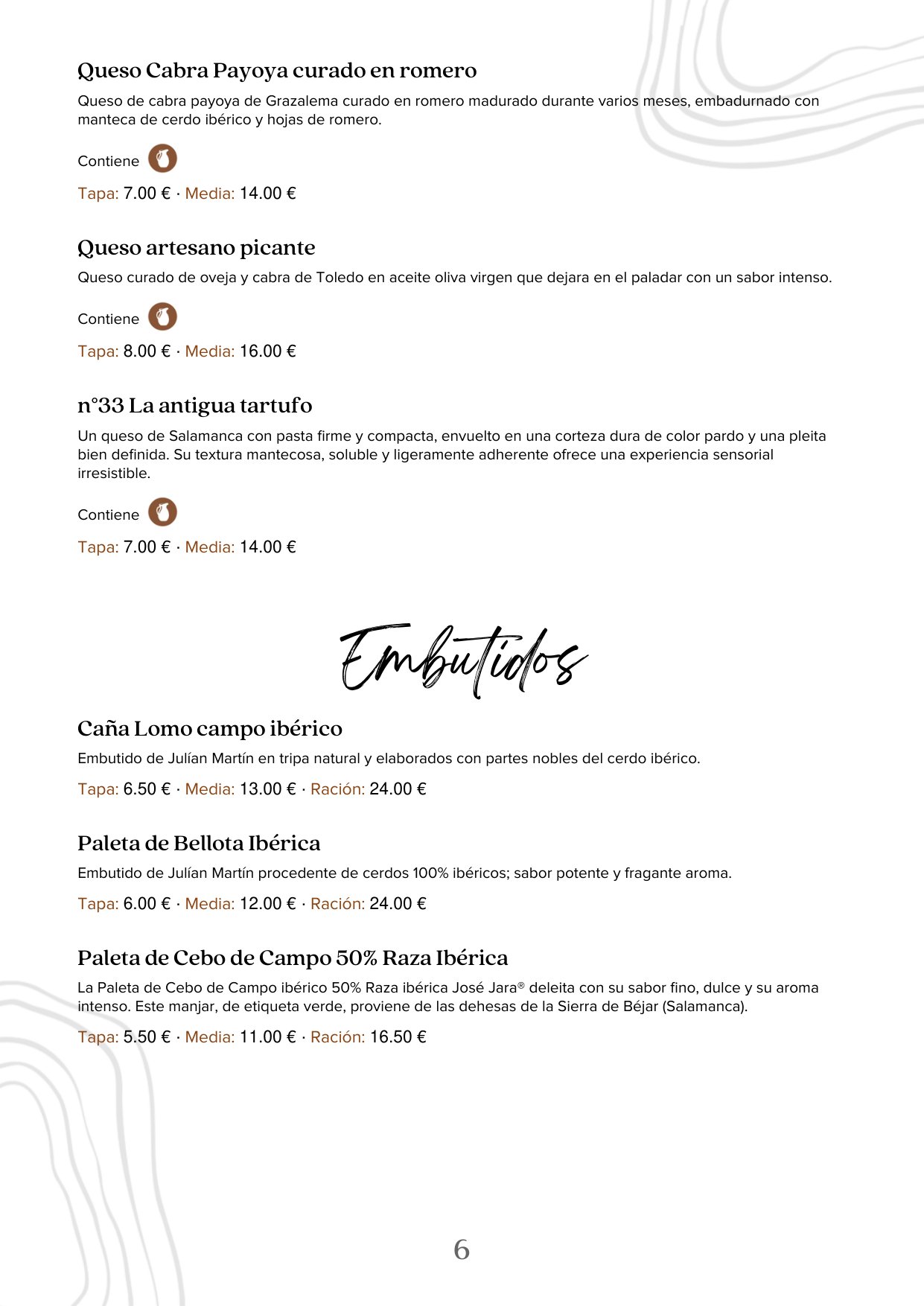 Folleto / Carta / Menú: carta 6 de Tabanco Olé Tú