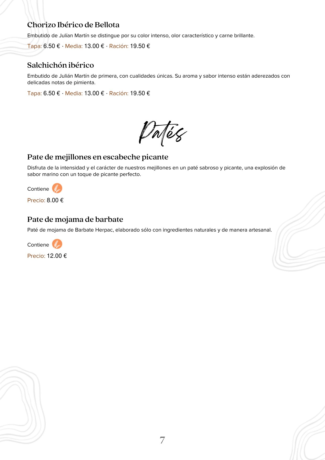 Folleto / Carta / Menú: carta 7 de Tabanco Olé Tú
