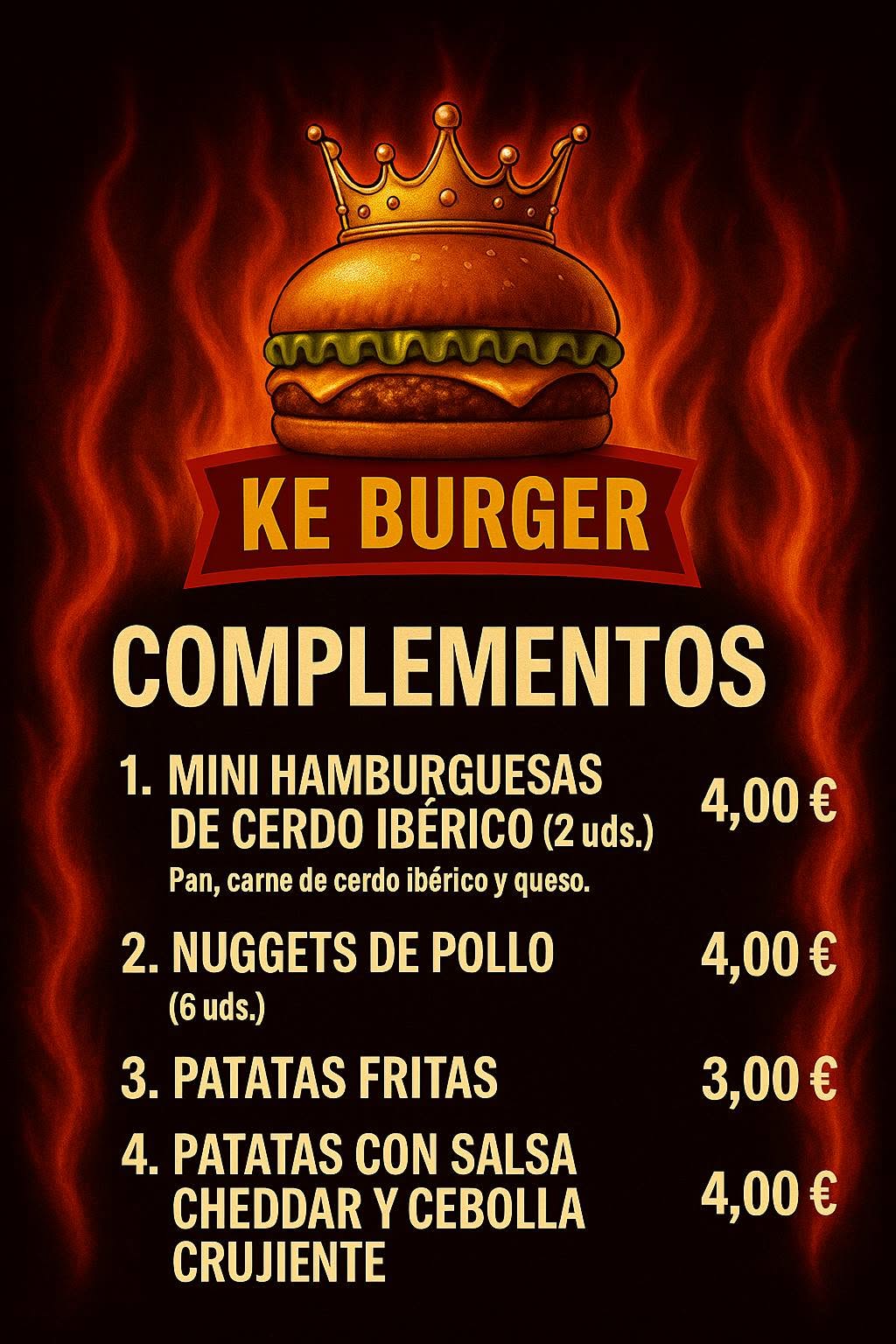 Folleto / Carta / Menú: carta 2 de KE Burger