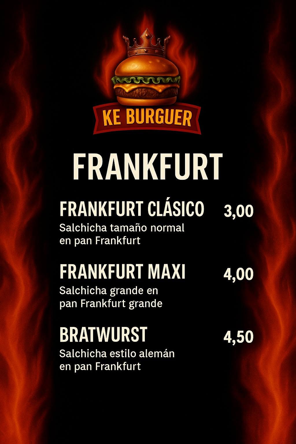 Folleto / Carta / Menú: carta 4 de KE Burger