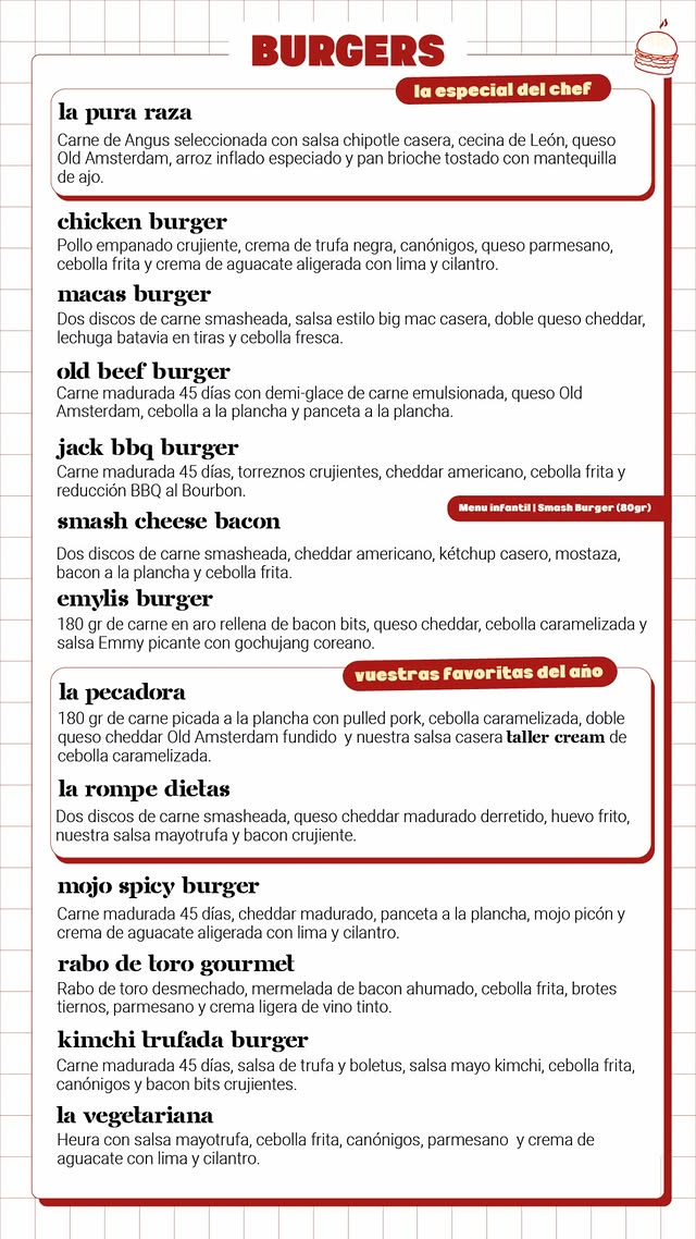 Folleto / Carta / Menú: carta 2 de El Taller Gourmet