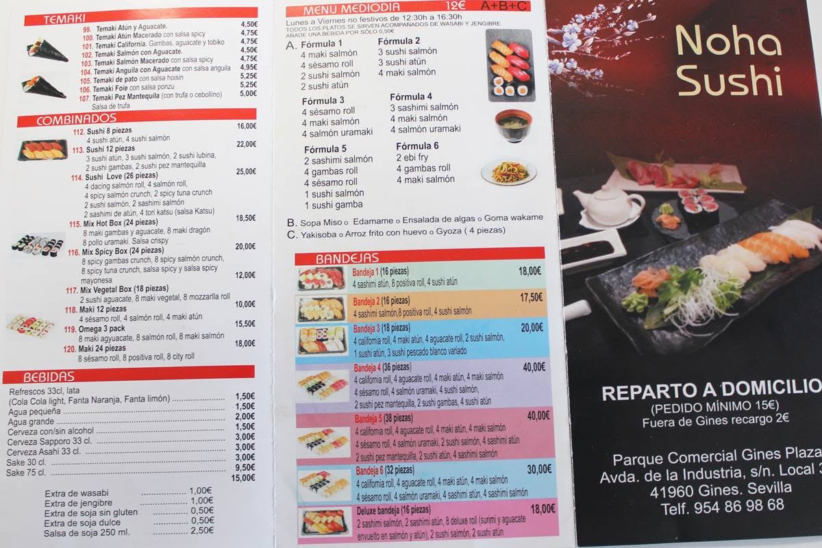 Folleto / Carta / Menú: carta 2 de Noha Sushi Gines