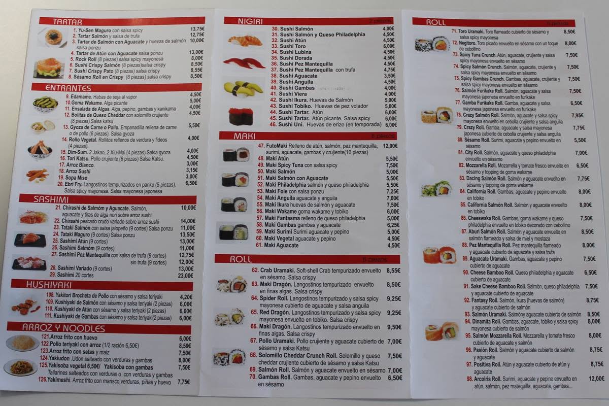 Folleto / Carta / Menú: carta 1 de Noha Sushi Gines