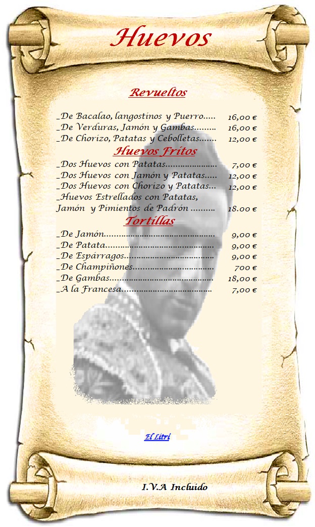 Folleto / Carta / Menú: carta 5 de Restaurante Venta Pazo