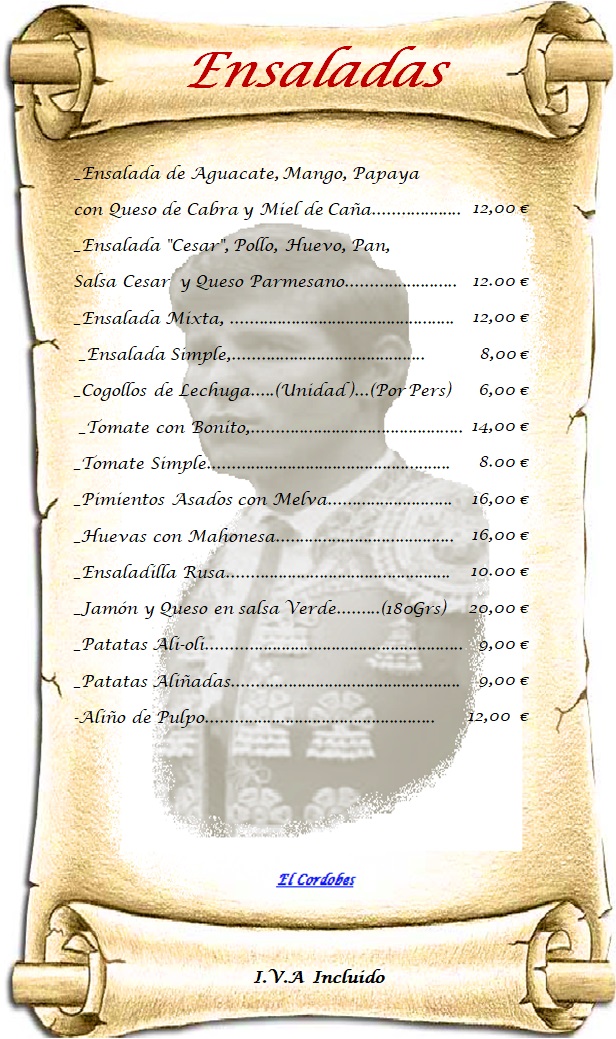 Folleto / Carta / Menú: carta 2 de Restaurante Venta Pazo