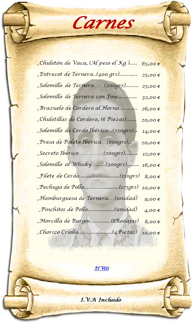 Folleto / Carta / Menú: carta 3 de Restaurante Venta Pazo