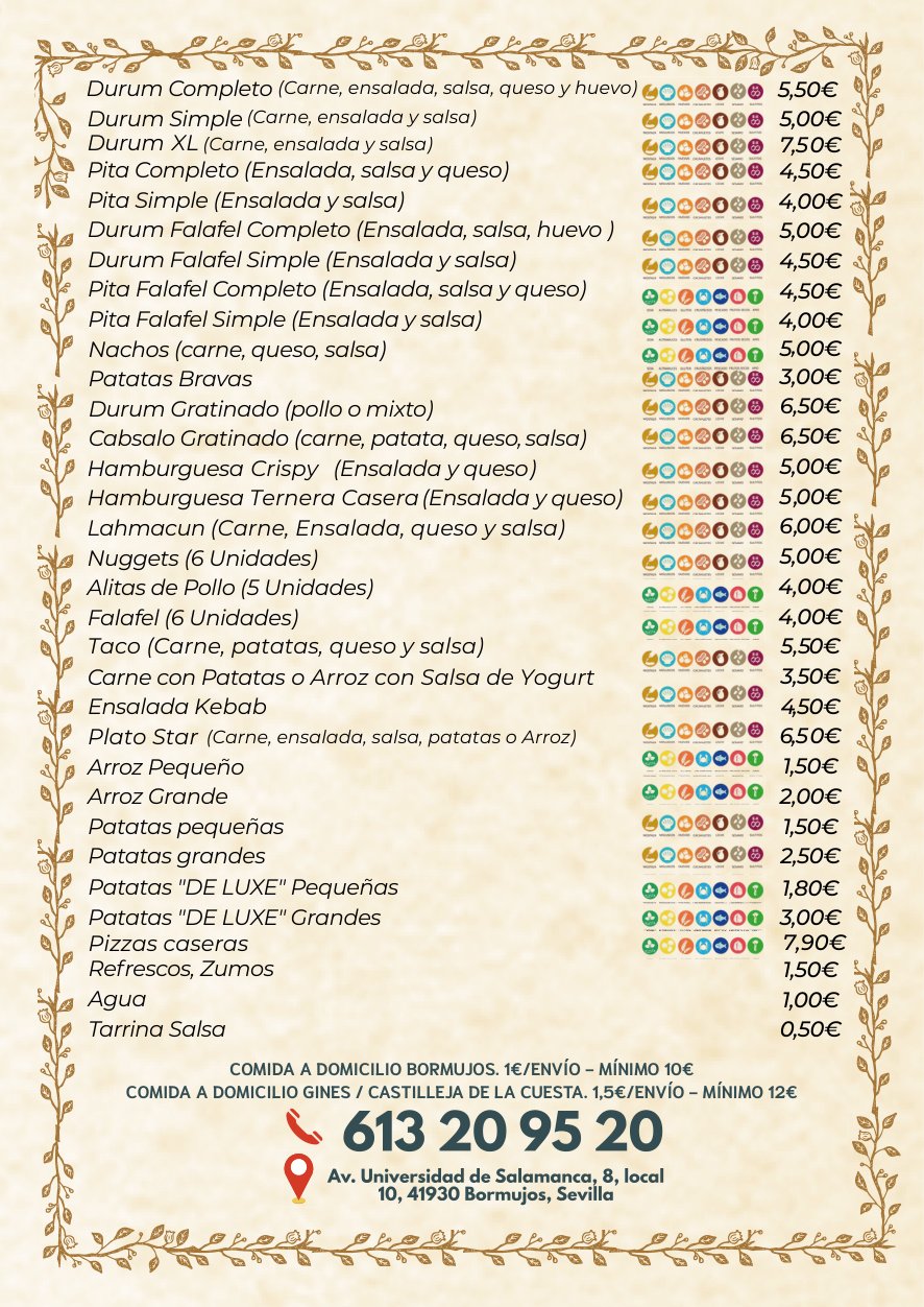 Folleto / Carta / Menú: carta 2 de STARKEBAB