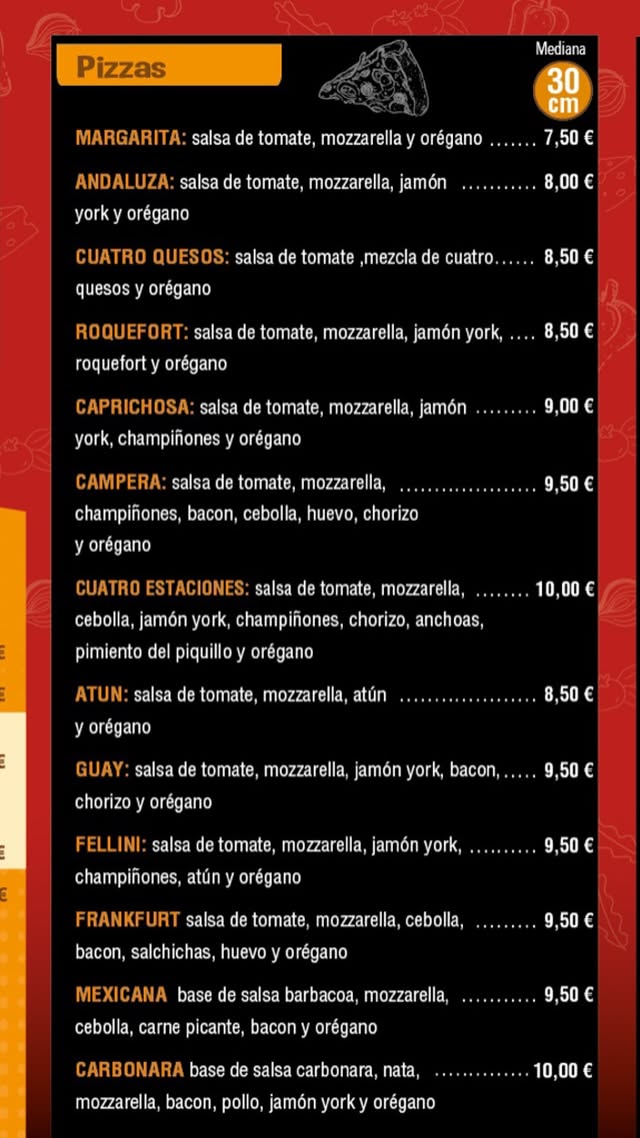 Folleto / Carta / Menú: carta 2 de Mundo Pizza