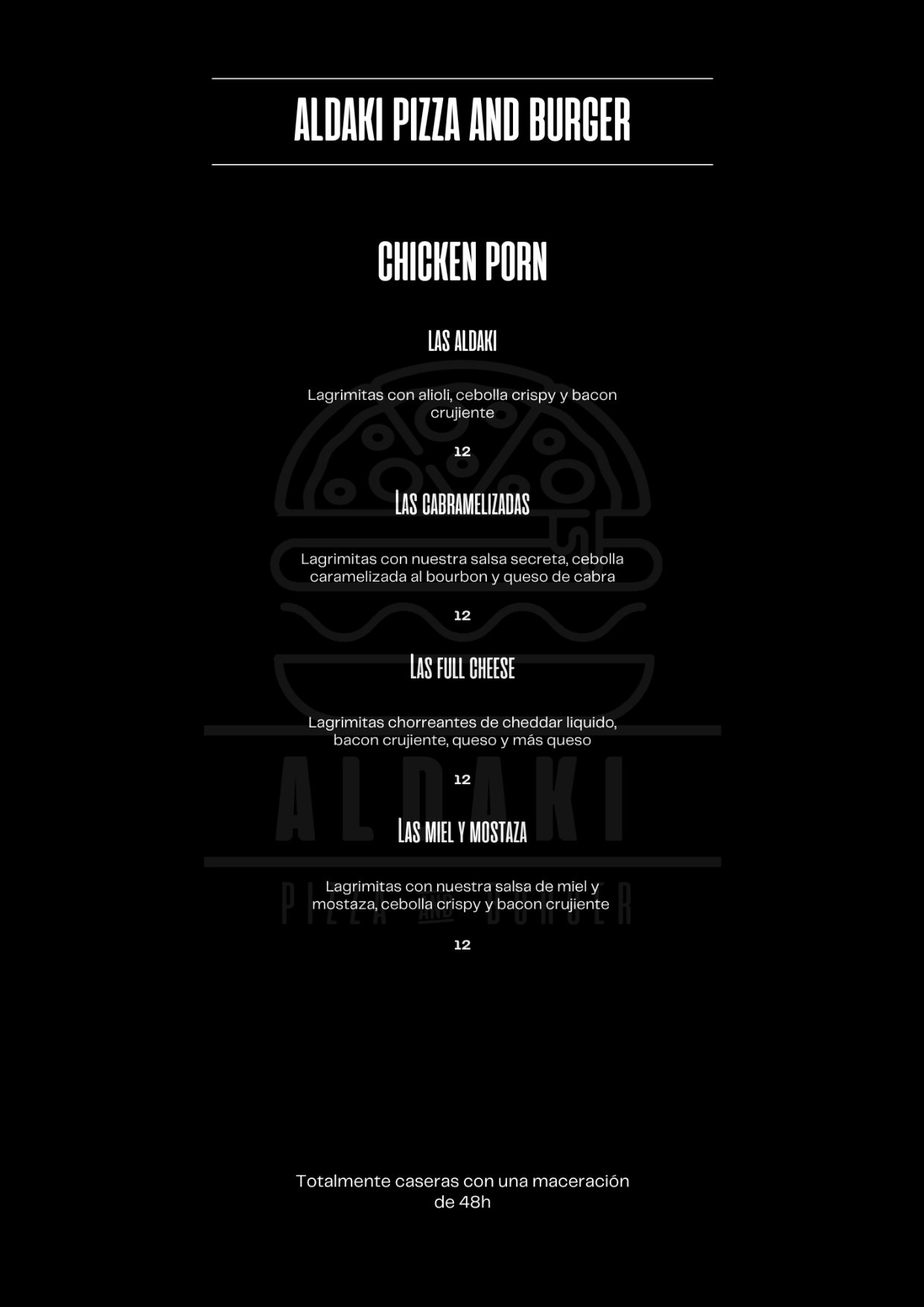Folleto / Carta / Menú: carta 6 de Aldaki pizza & burger