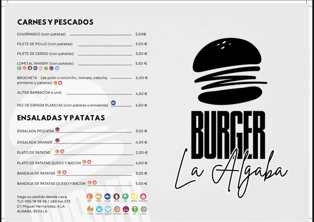 Folleto / Carta / Menú: carta 1 de BURGER La Algaba