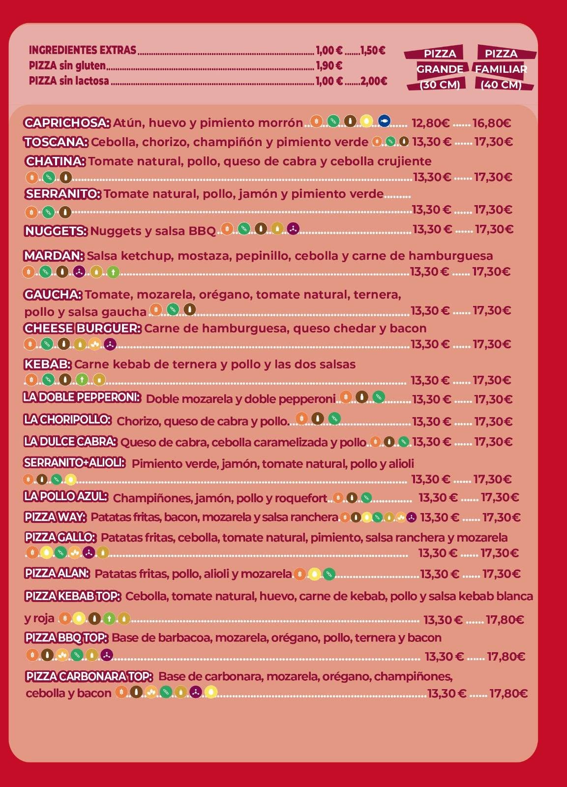 Folleto / Carta / Menú: carta 2 de Pizzeria Vera
