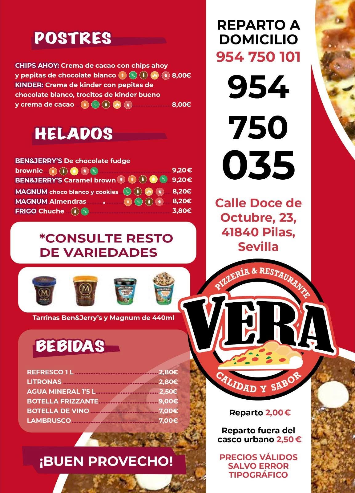 Folleto / Carta / Menú: carta 6 de Pizzeria Vera