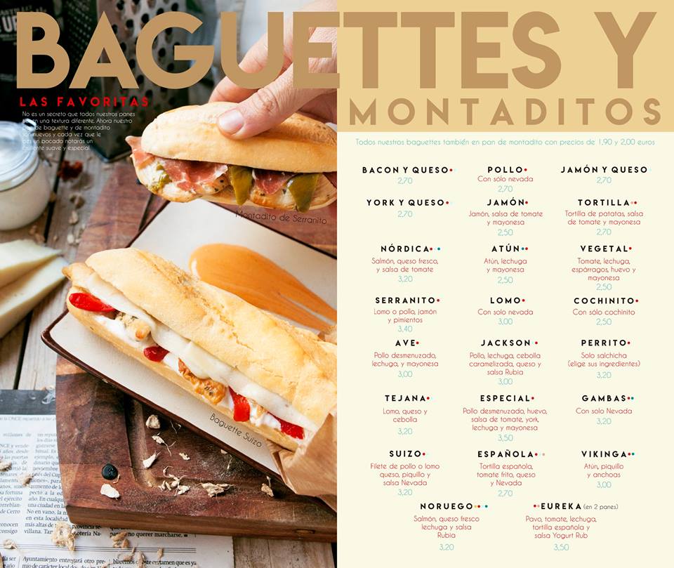 Folleto / Carta / Menú: Baguettes y montaditos de BURGUER RUB